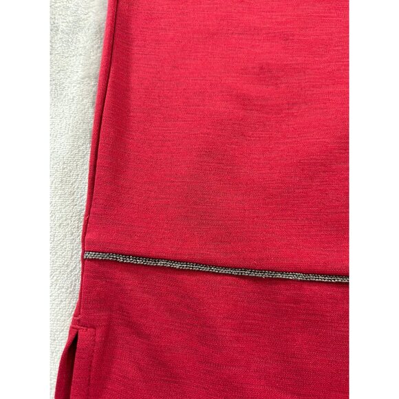 Chico’s Blouse Women's Small Wine Burgundy Mesh Hem Beaded Tunic - Picture 6 of 11